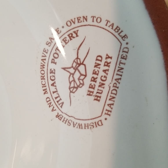 Village Pottery Herend Hungary Handpainted Candles Holders - Picture 7 of 8